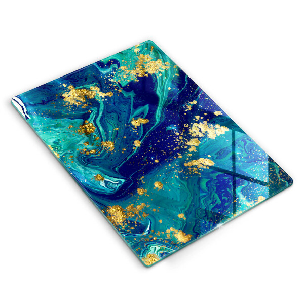 Zaščitna steklena plošča za štedilnik Abstrakcija z zlatom