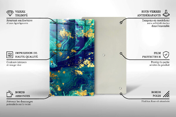 Zaščitna steklena plošča za štedilnik Abstrakcija z zlatom