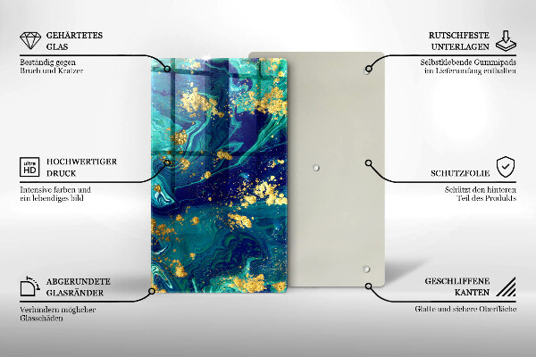 Zaščitna steklena plošča za štedilnik Abstrakcija z zlatom