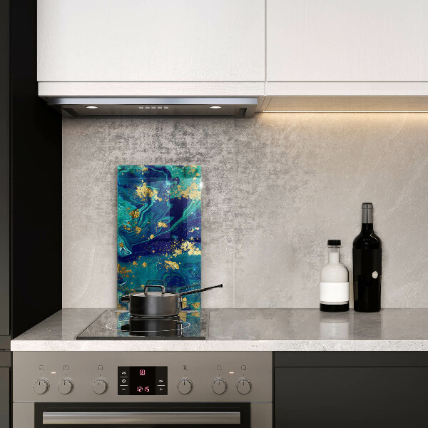 Zaščitna steklena plošča za štedilnik Abstrakcija z zlatom