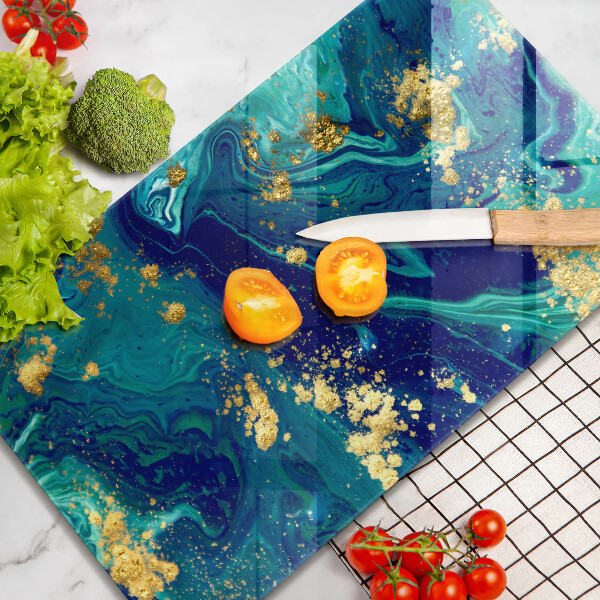 Zaščitna steklena plošča za štedilnik Abstrakcija z zlatom