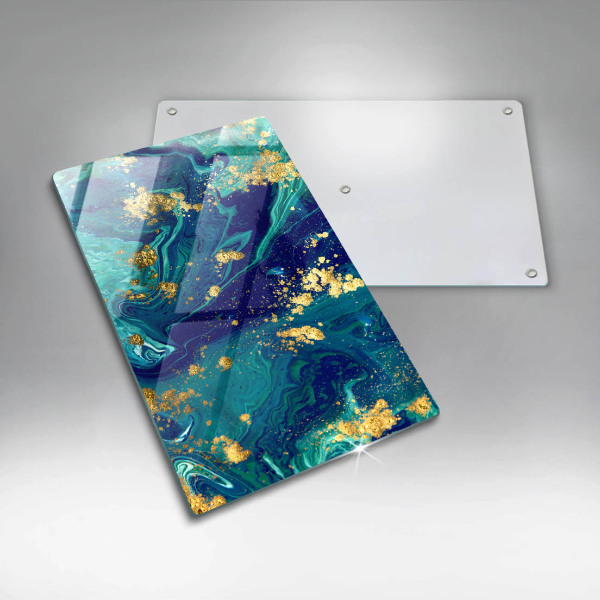 Zaščitna steklena plošča za štedilnik Abstrakcija z zlatom