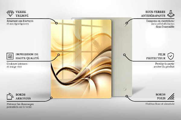 Zaščitna steklena plošča za štedilnik Abstrakcija dima