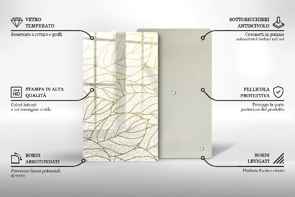 Zaščitna plošča za štedilnik Črtni vzorec listov