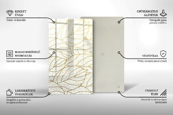 Zaščitna plošča za štedilnik Črtni vzorec listov