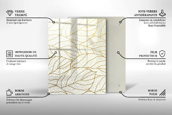 Zaščitna plošča za štedilnik Črtni vzorec listov