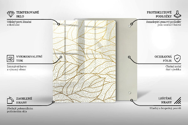 Zaščitna plošča za štedilnik Črtni vzorec listov