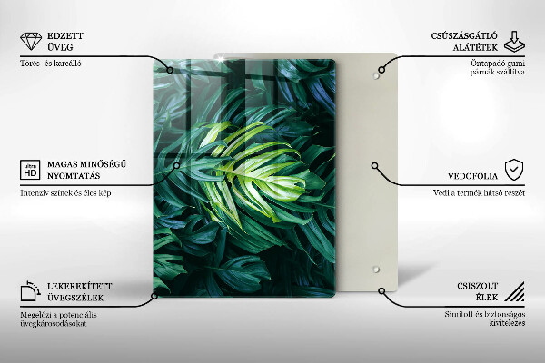 Zaščitna steklena plošča za štedilnik Listi divje monstere