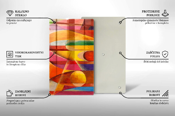 Zaščitna steklena plošča za štedilnik Barvita abstrakcija