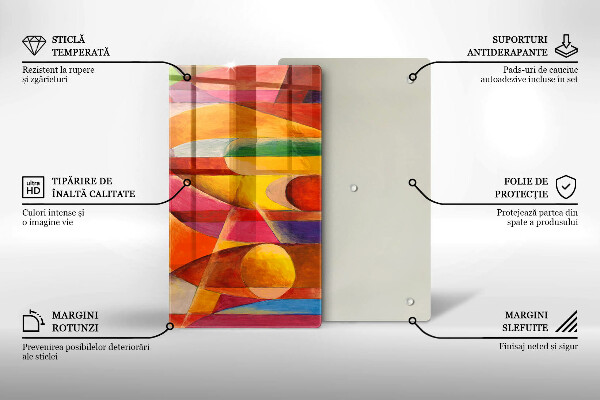 Zaščitna steklena plošča za štedilnik Barvita abstrakcija