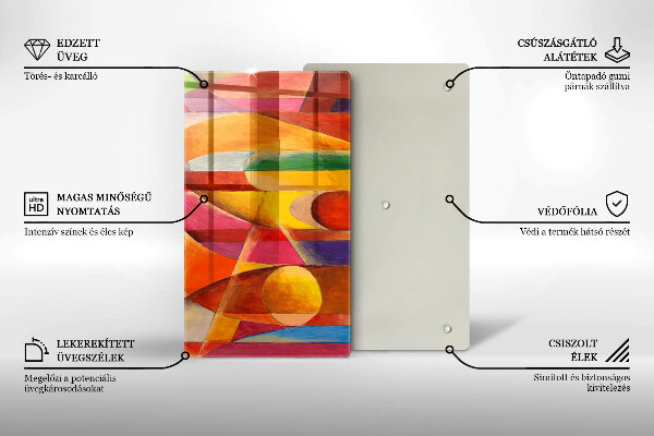 Zaščitna steklena plošča za štedilnik Barvita abstrakcija