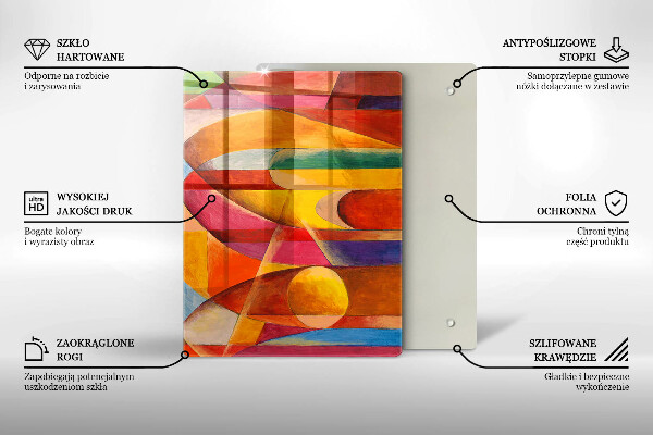 Zaščitna steklena plošča za štedilnik Barvita abstrakcija