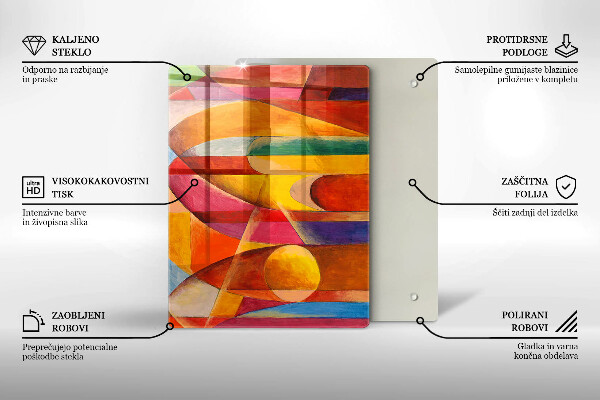 Zaščitna steklena plošča za štedilnik Barvita abstrakcija
