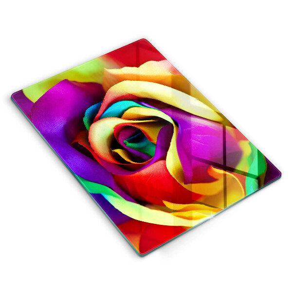 Zaščitna steklena plošča za štedilnik Pisani cvetni listi vrtnic