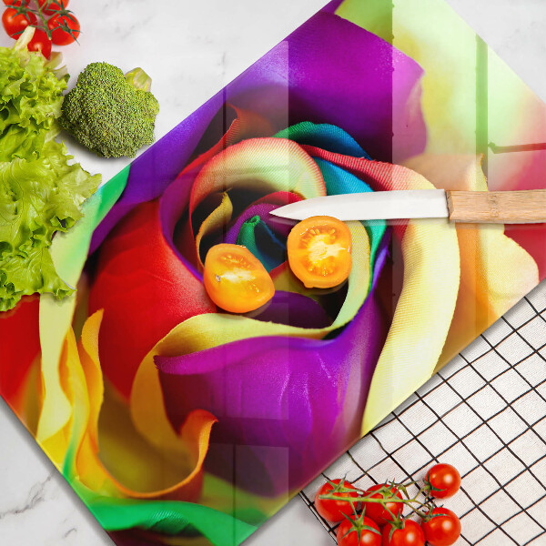 Zaščitna steklena plošča za štedilnik Pisani cvetni listi vrtnic