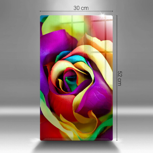 Zaščitna steklena plošča za štedilnik Pisani cvetni listi vrtnic