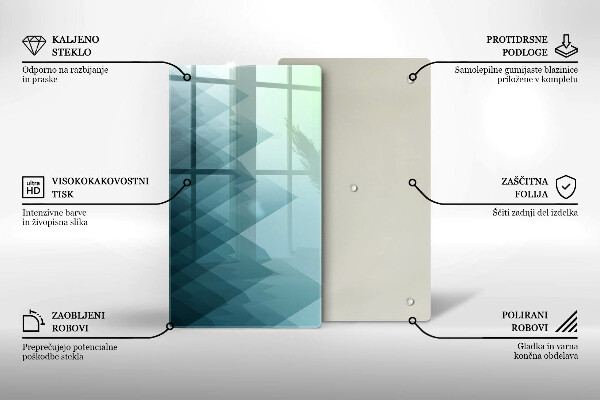 Zaščitna steklena plošča za štedilnik Abstraktne gore