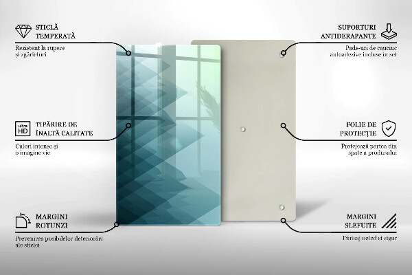 Zaščitna steklena plošča za štedilnik Abstraktne gore