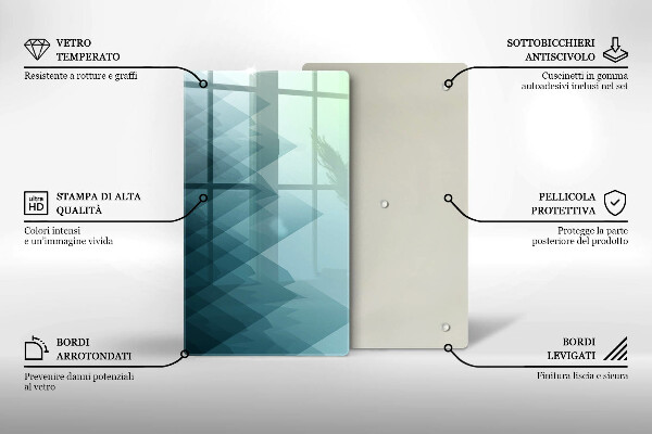 Zaščitna steklena plošča za štedilnik Abstraktne gore