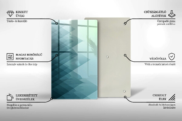 Zaščitna steklena plošča za štedilnik Abstraktne gore