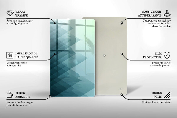 Zaščitna steklena plošča za štedilnik Abstraktne gore