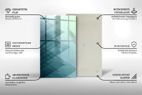 Zaščitna steklena plošča za štedilnik Abstraktne gore