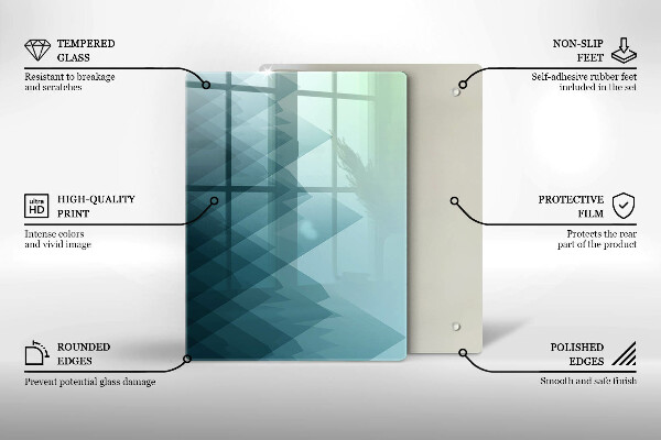 Zaščitna steklena plošča za štedilnik Abstraktne gore