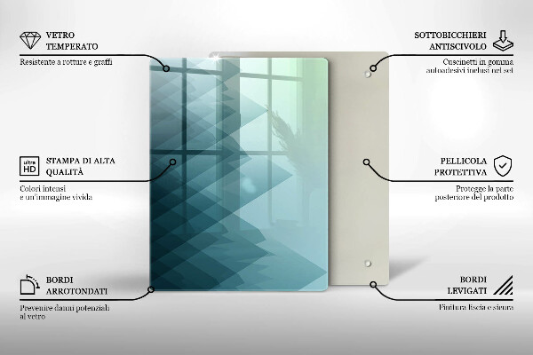 Zaščitna steklena plošča za štedilnik Abstraktne gore