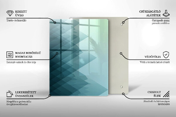 Zaščitna steklena plošča za štedilnik Abstraktne gore