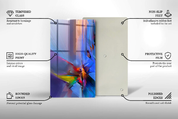 Zaščitna steklena plošča za štedilnik Naslikana abstrakcija