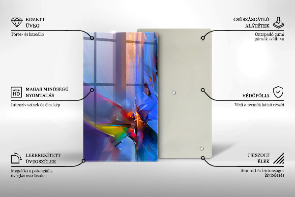 Zaščitna steklena plošča za štedilnik Naslikana abstrakcija