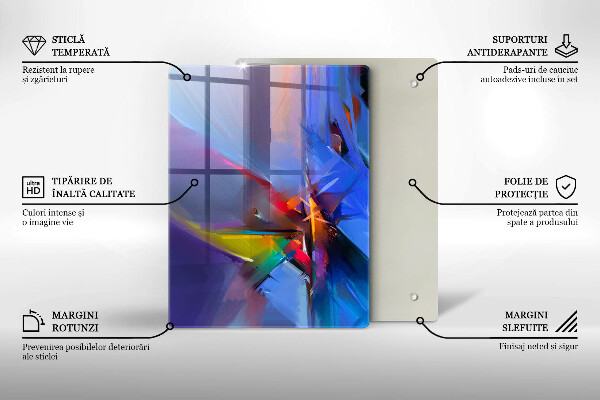 Zaščitna steklena plošča za štedilnik Naslikana abstrakcija