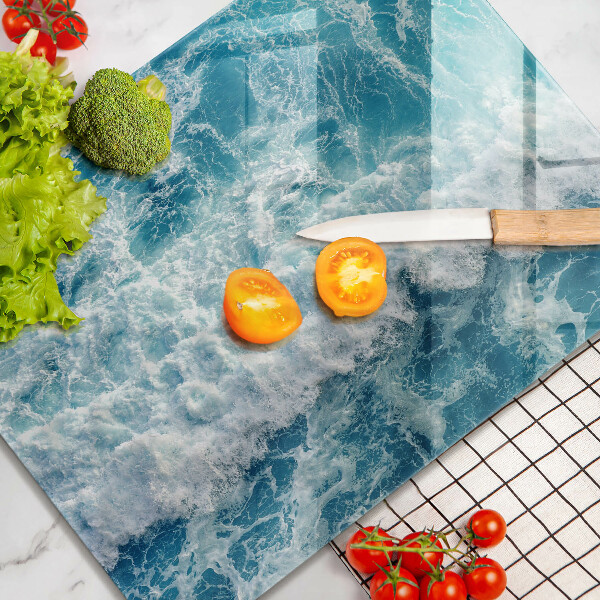 Zaščitna steklena plošča za štedilnik Valovi morske vode