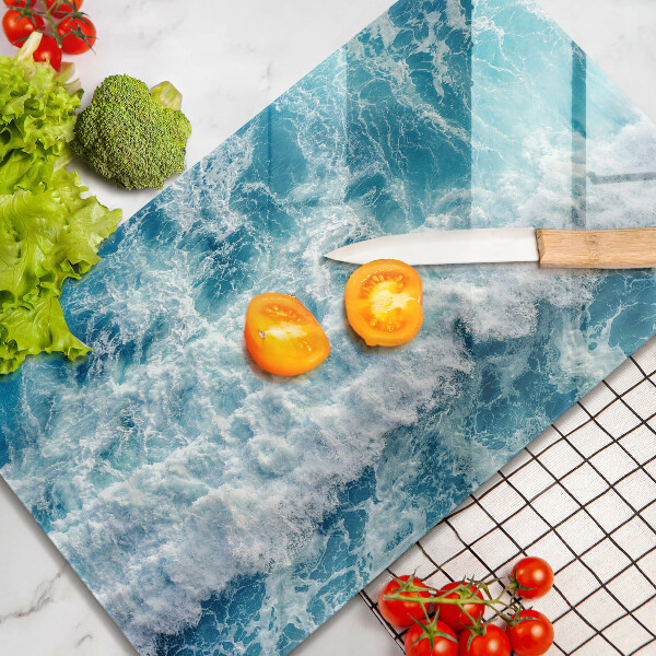 Zaščitna steklena plošča za štedilnik Valovi morske vode