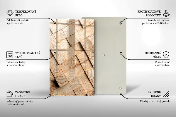 Zaščitna plošča za štedilnik Leseni kvadrati