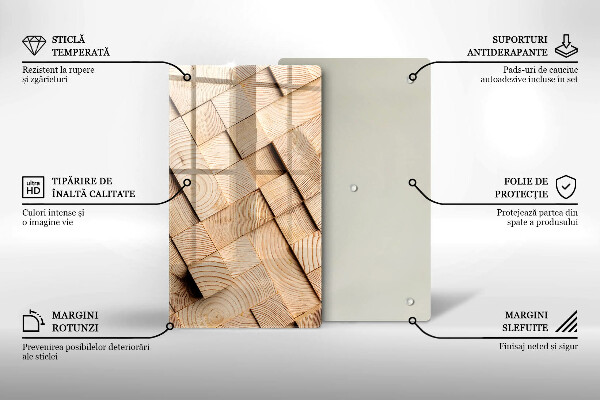 Zaščitna plošča za štedilnik Leseni kvadrati