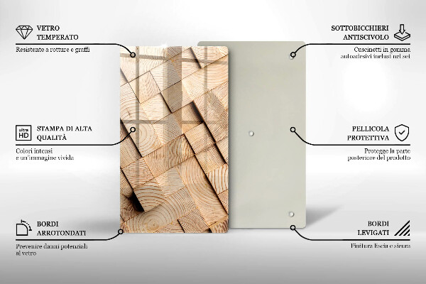 Zaščitna plošča za štedilnik Leseni kvadrati