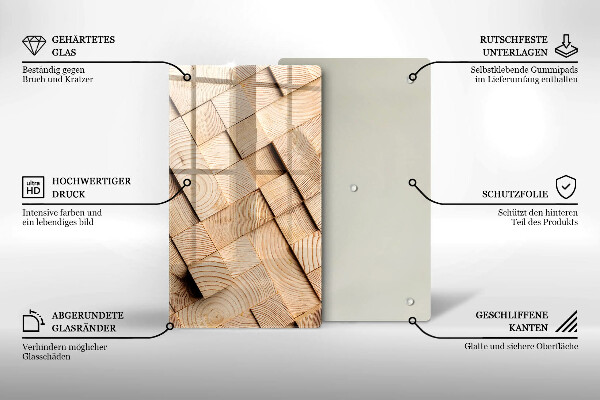 Zaščitna plošča za štedilnik Leseni kvadrati