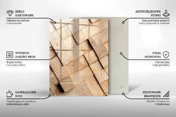 Zaščitna plošča za štedilnik Leseni kvadrati