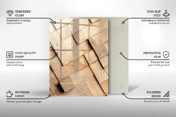 Zaščitna plošča za štedilnik Leseni kvadrati