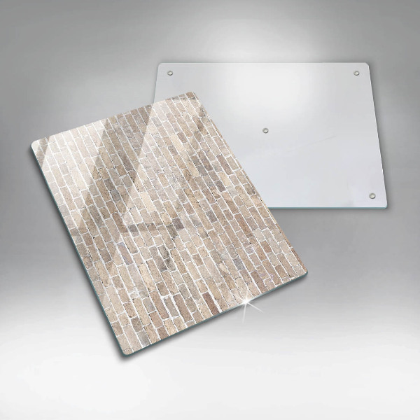 Zaščitna steklena plošča za štedilnik Svetla opečna stena