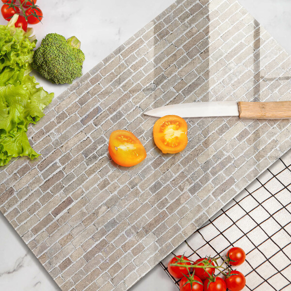 Zaščitna steklena plošča za štedilnik Svetla opečna stena