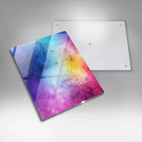 Zaščitna steklena plošča za štedilnik Mavrični akvarelni pljuski