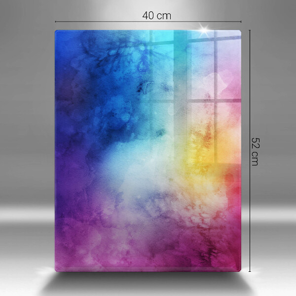 Zaščitna steklena plošča za štedilnik Mavrični akvarelni pljuski