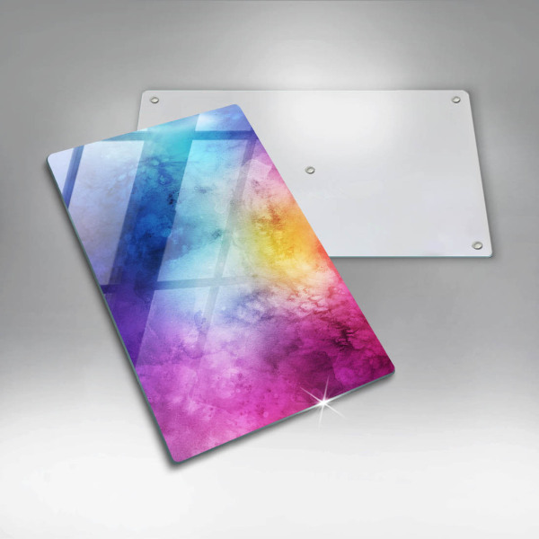 Zaščitna steklena plošča za štedilnik Mavrični akvarelni pljuski