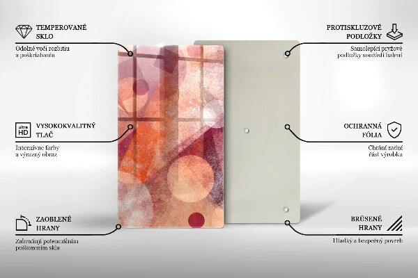 Zaščitna steklena plošča za štedilnik Abstraktna umetnost