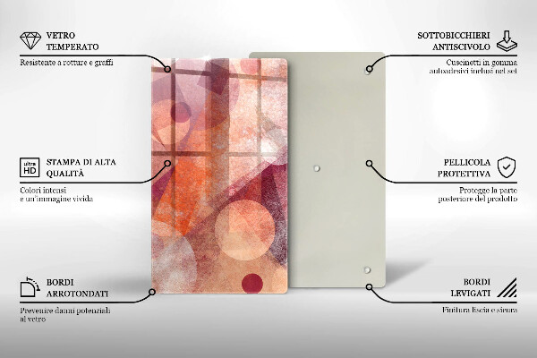 Zaščitna steklena plošča za štedilnik Abstraktna umetnost