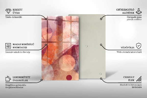 Zaščitna steklena plošča za štedilnik Abstraktna umetnost