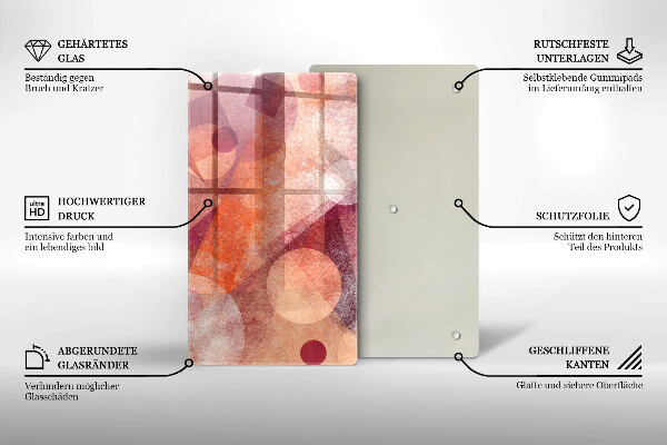 Zaščitna steklena plošča za štedilnik Abstraktna umetnost