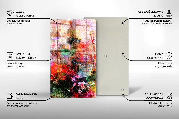 Zaščitna plošča za štedilnik Barvna abstrakcija